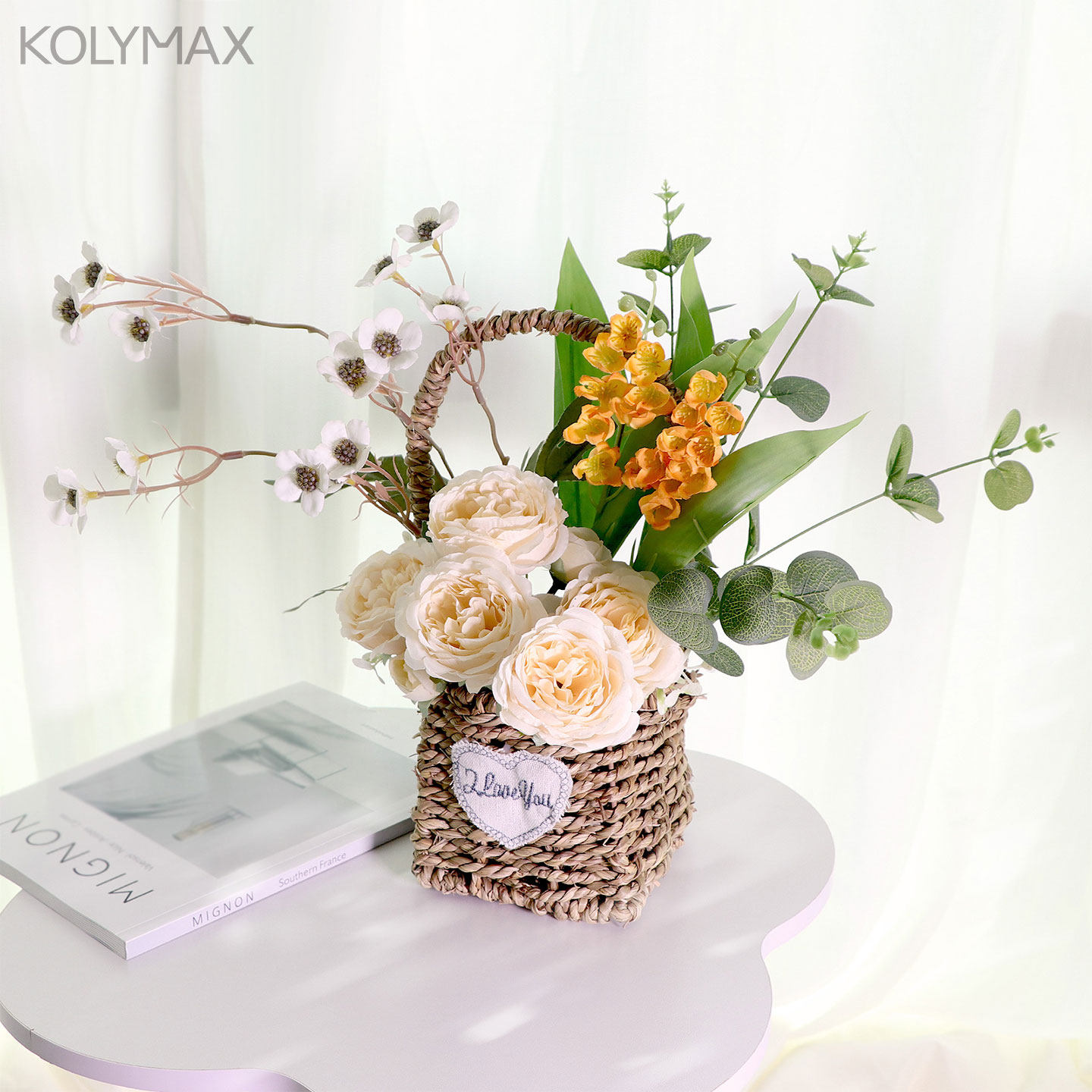 创意手工花篮草编藤编织家居桌面鲜花插花玫瑰仿真花花篮装饰摆件,家居饰品,花篮,淘宝优惠券,粉丝福利购,淘宝优惠卷