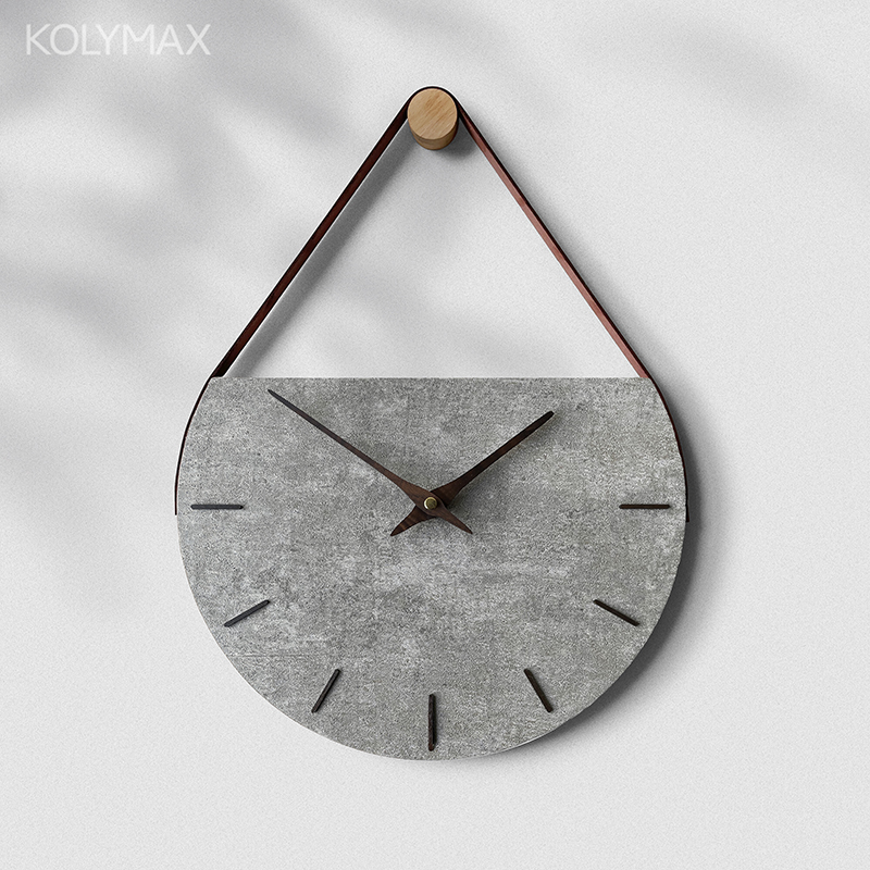 KOLYMAX北欧石木纹卧室装饰挂钟