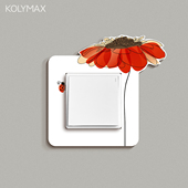 创意鲜花开关装 灯控制板边框套画 饰贴客厅亚克力插座贴保护套欧式