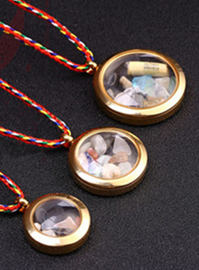 结缘钛钢透明项链时尚民族风吊坠男女情侣挂件复古舍利嘎乌盒挂件