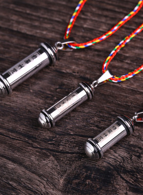 钛钢吊坠项链六字真言挂件饰品