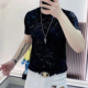 夏季 短袖 高品质新款 冰丝烧花韩版 轻奢T恤 欧货站2025新款 时尚 男士