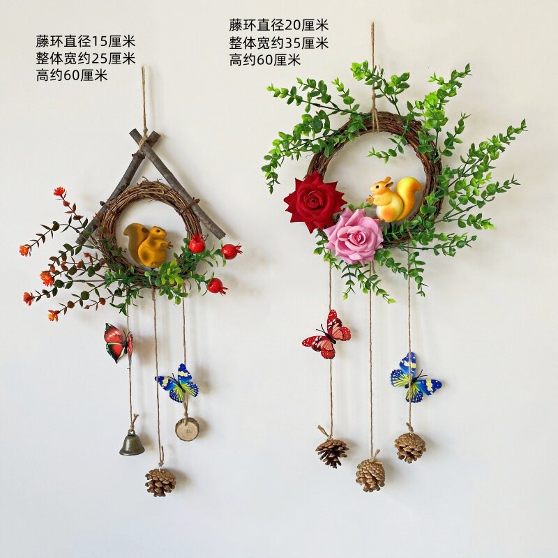 花环装饰小鸟动物挂墙装饰品墙壁壁厅挂墙墙饰壁饰室内墙面挂饰