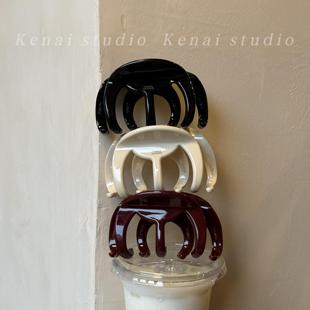 安可拉红新款 ins醋酸抓夹加厚板材发量多南瓜大号鲨鱼夹发抓头饰