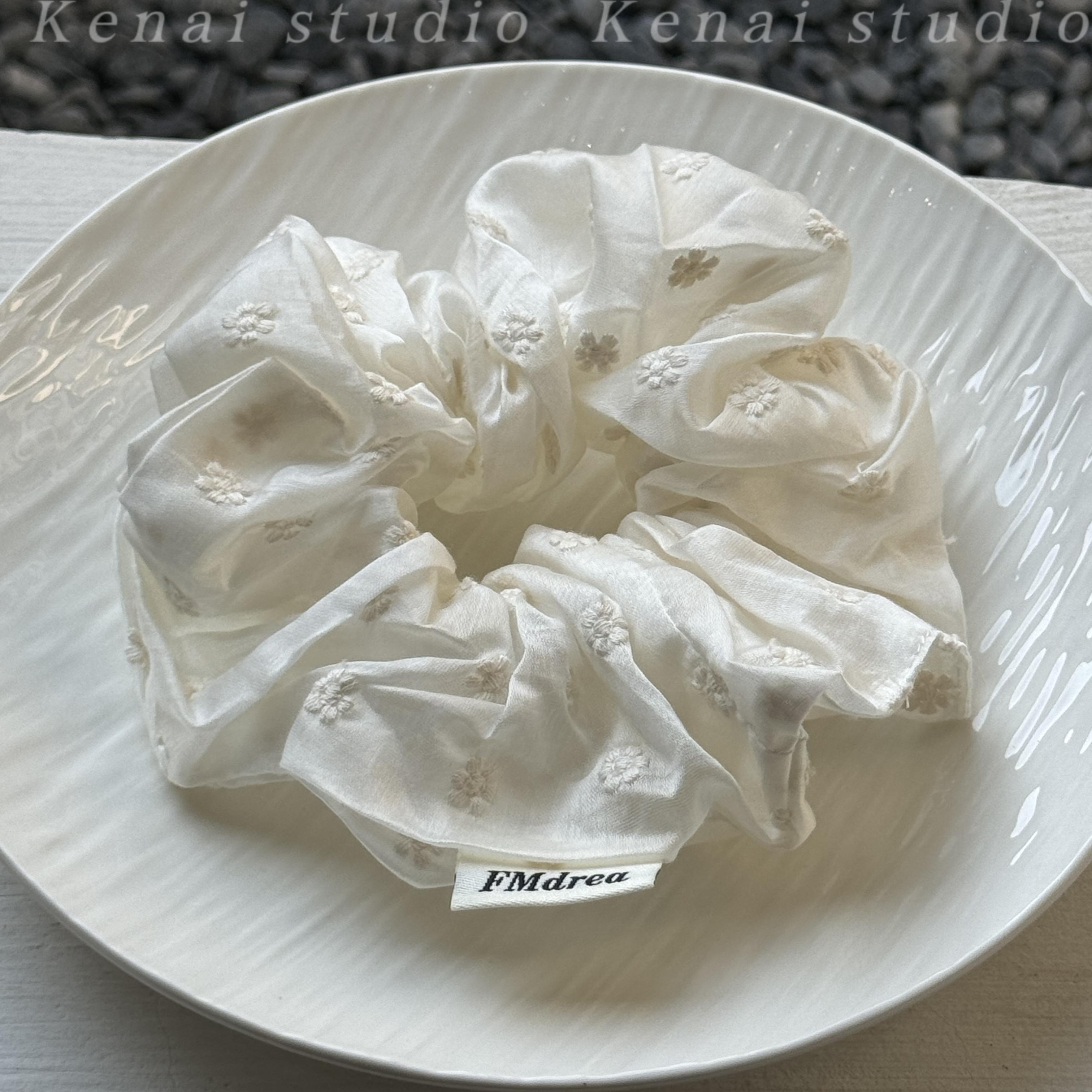 ins法式棉麻碎花大肠发圈