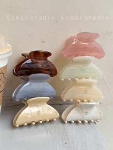 韩国ins果冻质感醋酸抓夹法式 高级感半扎发抓得紧中号鲨鱼夹发抓