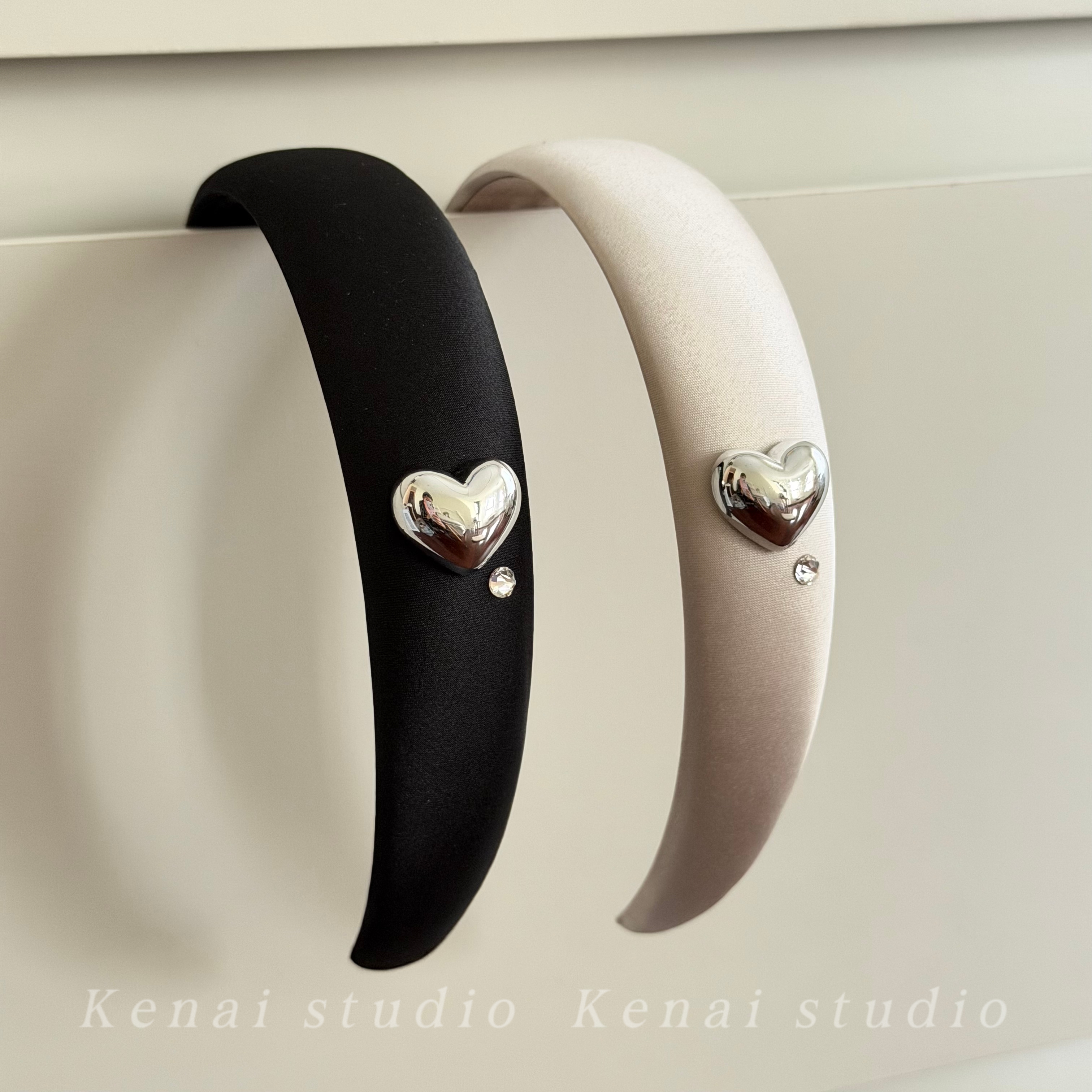 韩国进口施华水钻轻奢缎面宽发箍