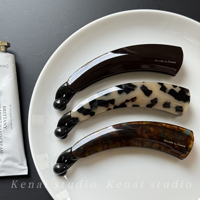 韩国进口老钱风豹纹醋酸香蕉夹