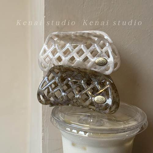 法式复古华夫格轻奢醋酸抓夹