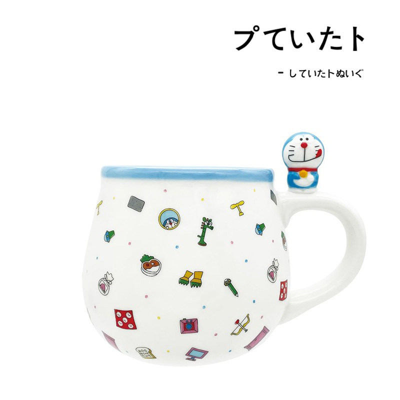 日本doraemon哆啦a梦叮当猫周边正版公仔水杯牛奶杯咖啡杯陶瓷杯