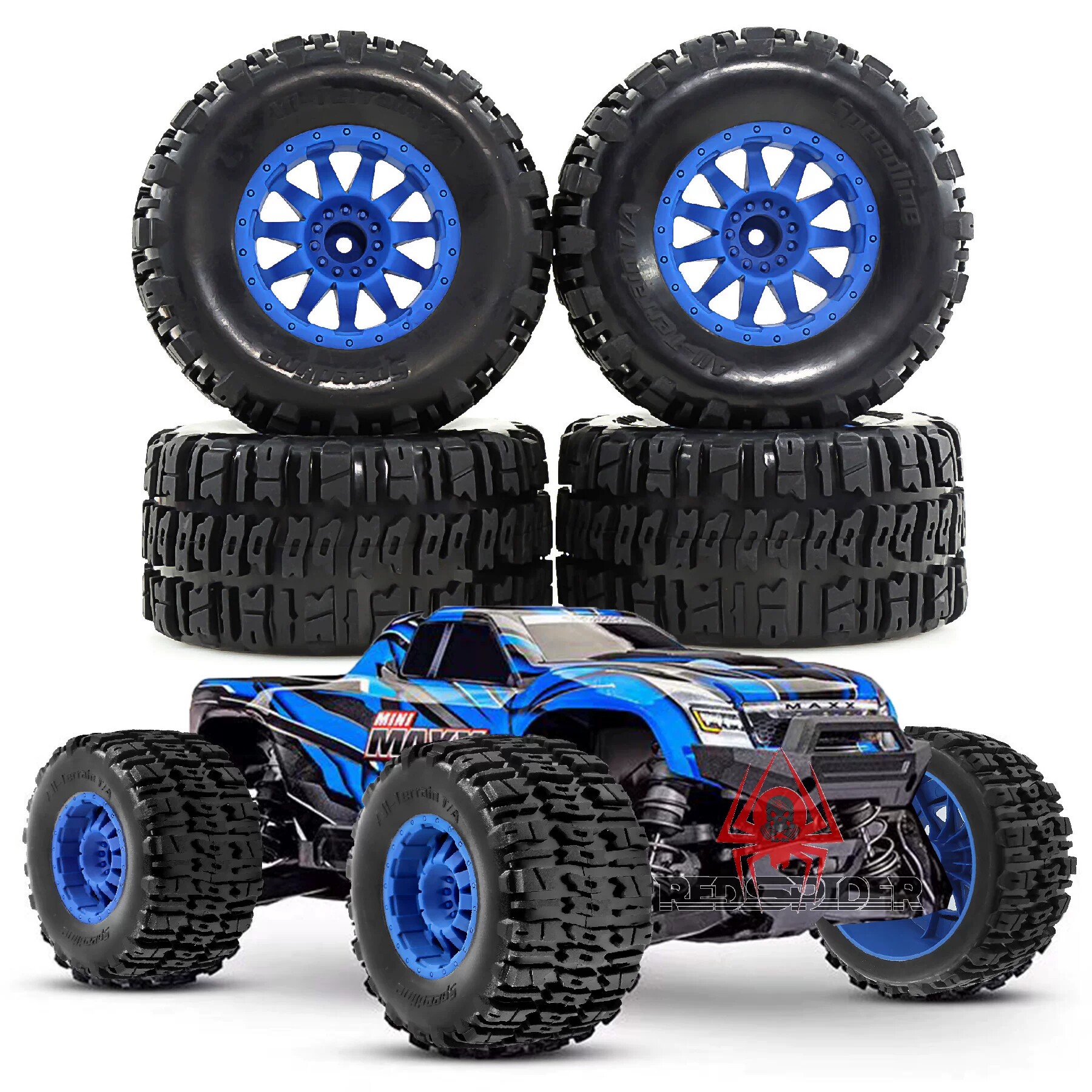 红蜘蛛1/12hpi大脚竞速车XS FLUX优迪V3Mini XRT Maxx通用胎 W274