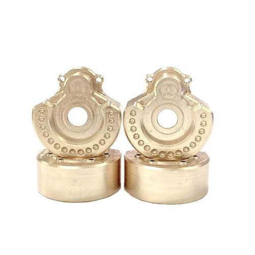 TRX4 trx-7车桥门边齿轮箱盖黄铜版 T4轮边配重块 单轮93g 转向盖