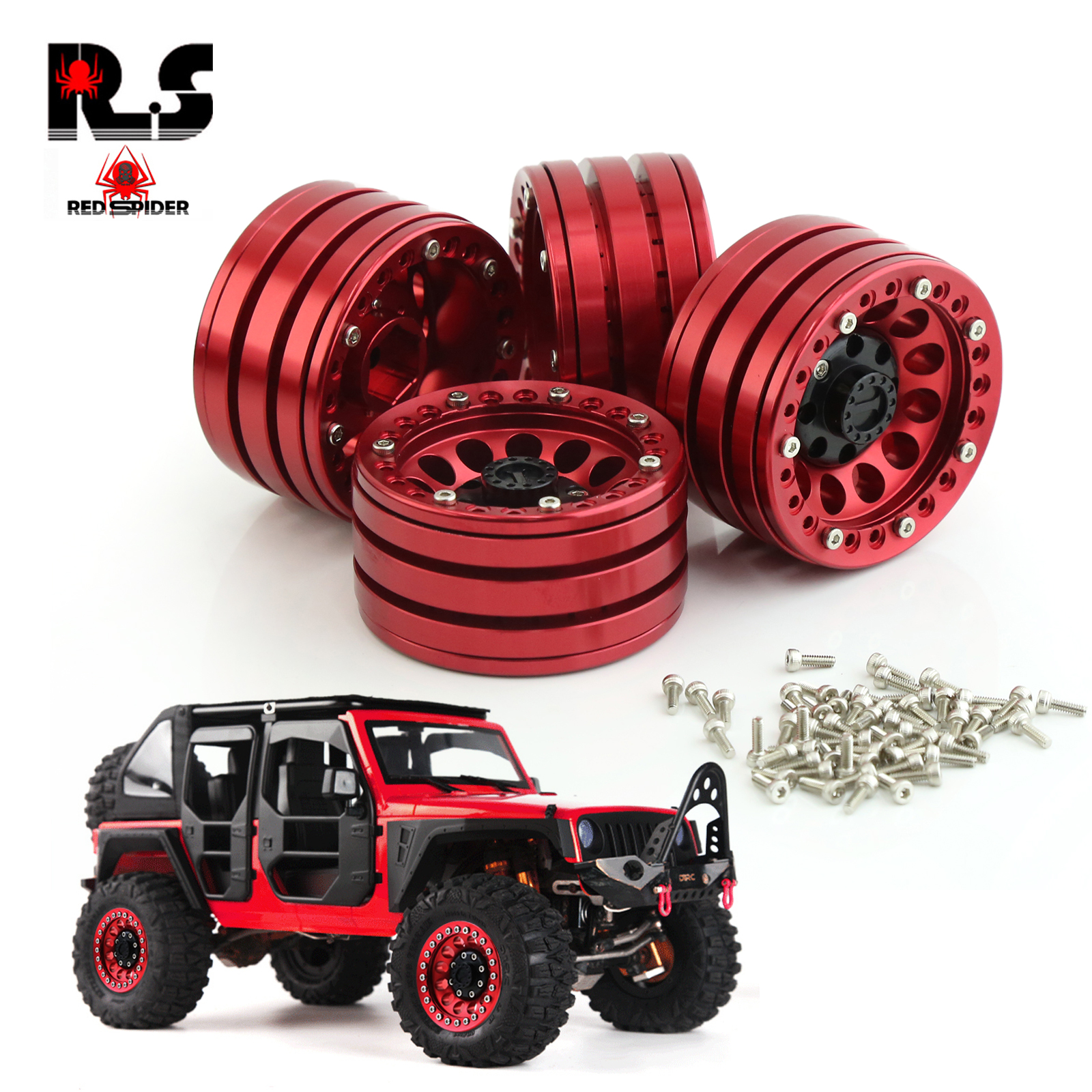 RS红蜘蛛出品1：10模型车AXIAL Wraith攀爬车1.9寸铝合金轮毂BL01