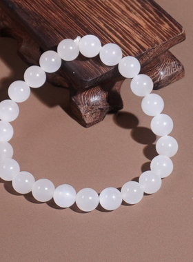 方言和田玉青海老料冰底白玉手串