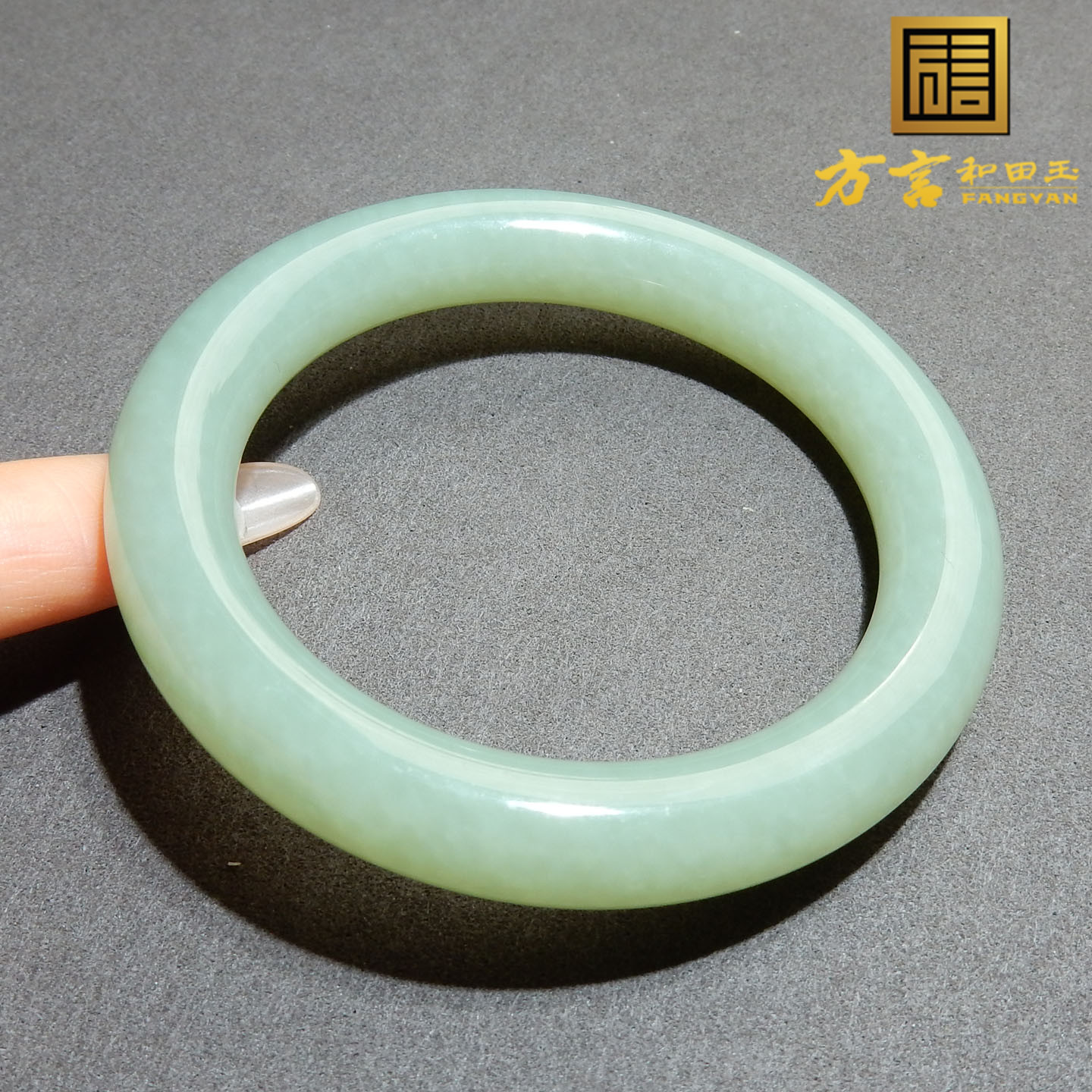 美滋滋方言和田玉巨漏新疆特色且末蓝色基调内径56mm女士手镯w1