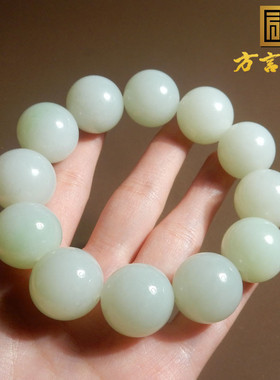 美美哒俄罗斯白玉带翠手串手链