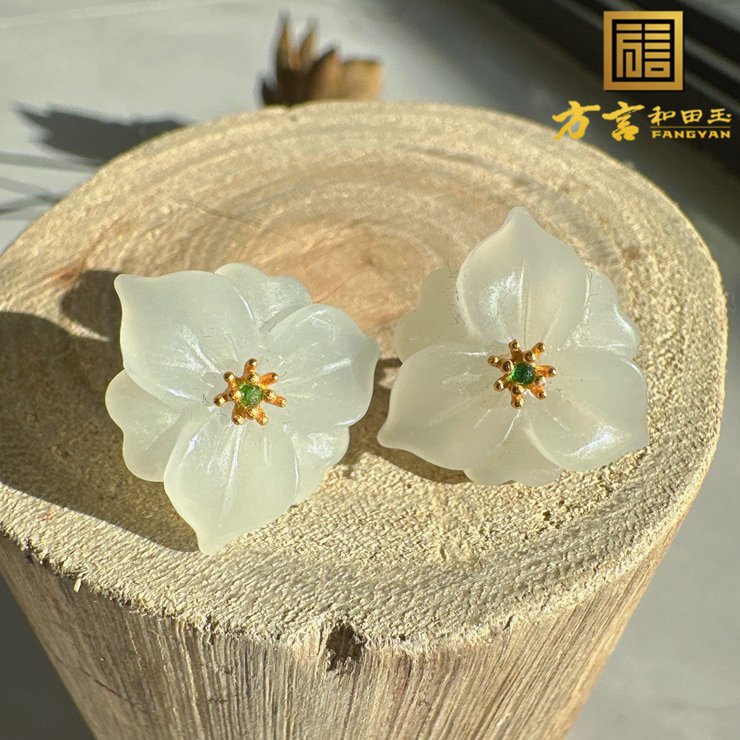 美滋滋方言和田玉精美佩戴青海料冰底白玉巧雕花朵银镶玉耳钉O,珠宝/钻石/翡翠,耳饰,淘宝优惠券,粉丝福利购,淘宝优惠卷