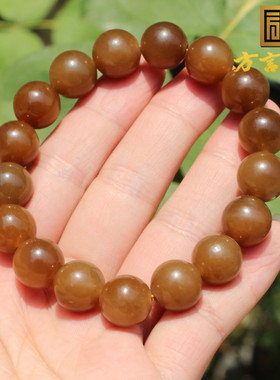 1400元回馈方言和田玉新疆且末料高脂细润老红糖玉12mm手串A6
