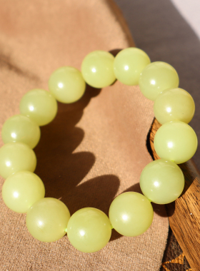 新疆且末老料姜黄口16mm圆珠手串