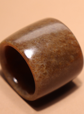 方言精品和田玉新疆且末料高脂油润全糖糖玉内径22.5mm豪华扳指O2