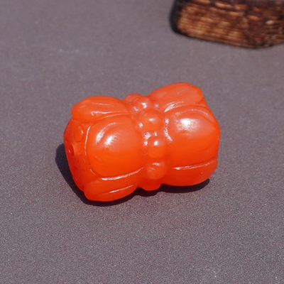 保山原矿樱桃红南红玛瑙配饰吊坠