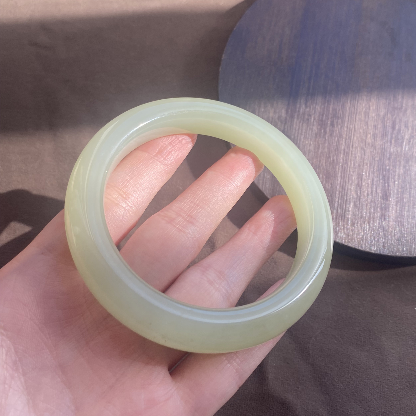 新疆且末淡黄口山料58.5mm手镯