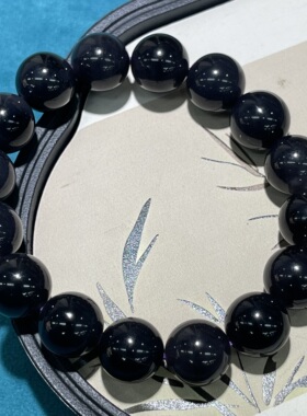 精品方言和田玉青海料稀缺烟紫帝王紫近无结构细腻卡12MM手串S9