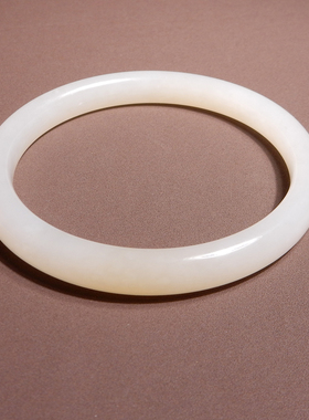 亏麻了方言和田玉新疆且末料细润蜂蜜糖白玉卡59mm轻奢气质手镯A6