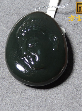 炸锅了！方言和田玉精品收藏级罕见细腻沙枣青佛头精美吊坠挂件S