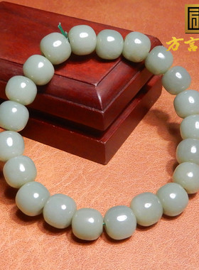 方言和田玉碧玉粉青无结构手串