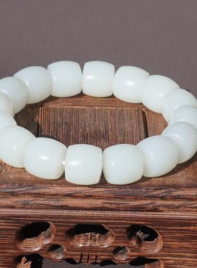 方言和田玉俄料油糯羊脂白玉手串