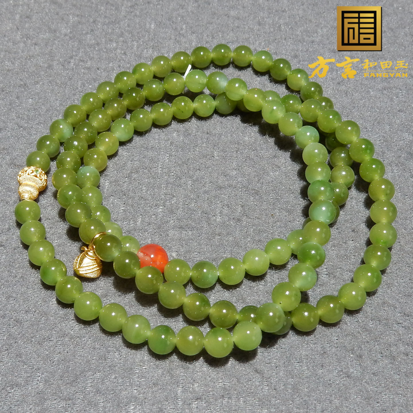 爆火了方言和田玉精品佩戴级新疆黑羊洞碧玉卡6mm圆珠手链项链N4