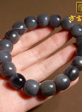 青海和田玉老坑帝王紫老型手串