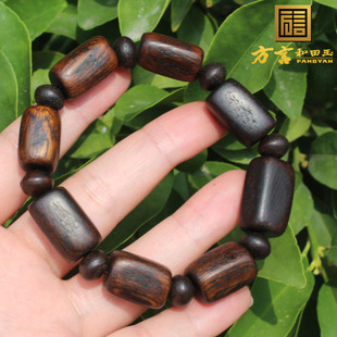 方言和田玉精品柬埔寨沉香木高品质高脂佩戴级12mm随形手串手链X5