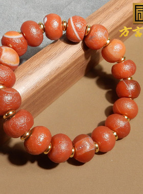 藏传特色级天然包浆红玛瑙手串