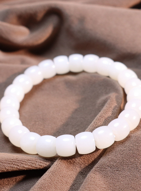 俄罗斯巴沙羊脂白玉9mm直切手链