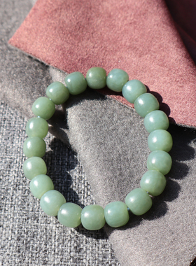 且末老料粉青瓷蓝色12mm老型手串