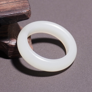 方言和田玉青海老坑料冰底细腻羊脂白玉卡19mm轻奢戒指回馈玉友A6