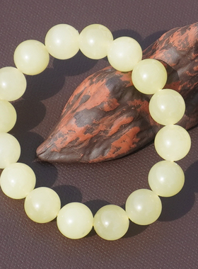 方言和田玉若羌山料名品黄口手串