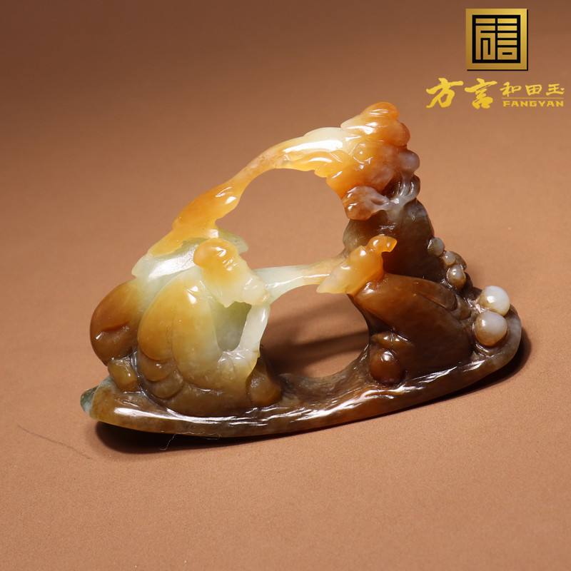 方言和田玉且末料糖白玉悟道摆件