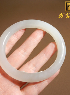 青海老料冰底白玉59mm玉石手镯