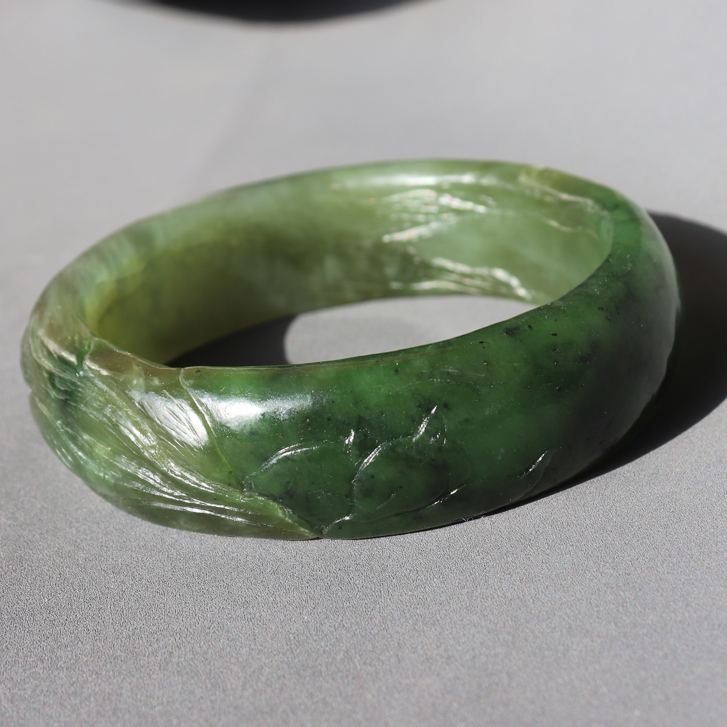 方言和田玉双色59mm九尾狐手镯