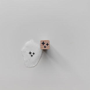 可爱星星1cm迷你木质小印章手帐打卡记录图标橡胶皮章图画装饰章