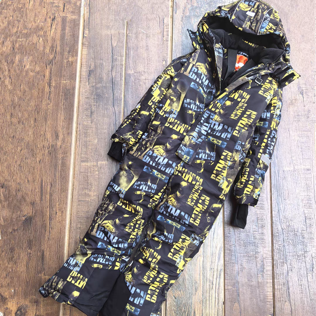 新加绒加厚儿童连体滑雪服男童滑雪套装中大童冲锋衣防水抗寒-30