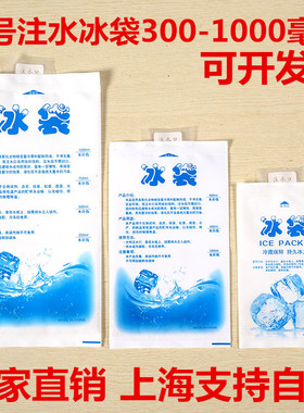 上海发货注水冰袋300ml600ml1000毫升保鲜快递冰包反复保鲜冰袋