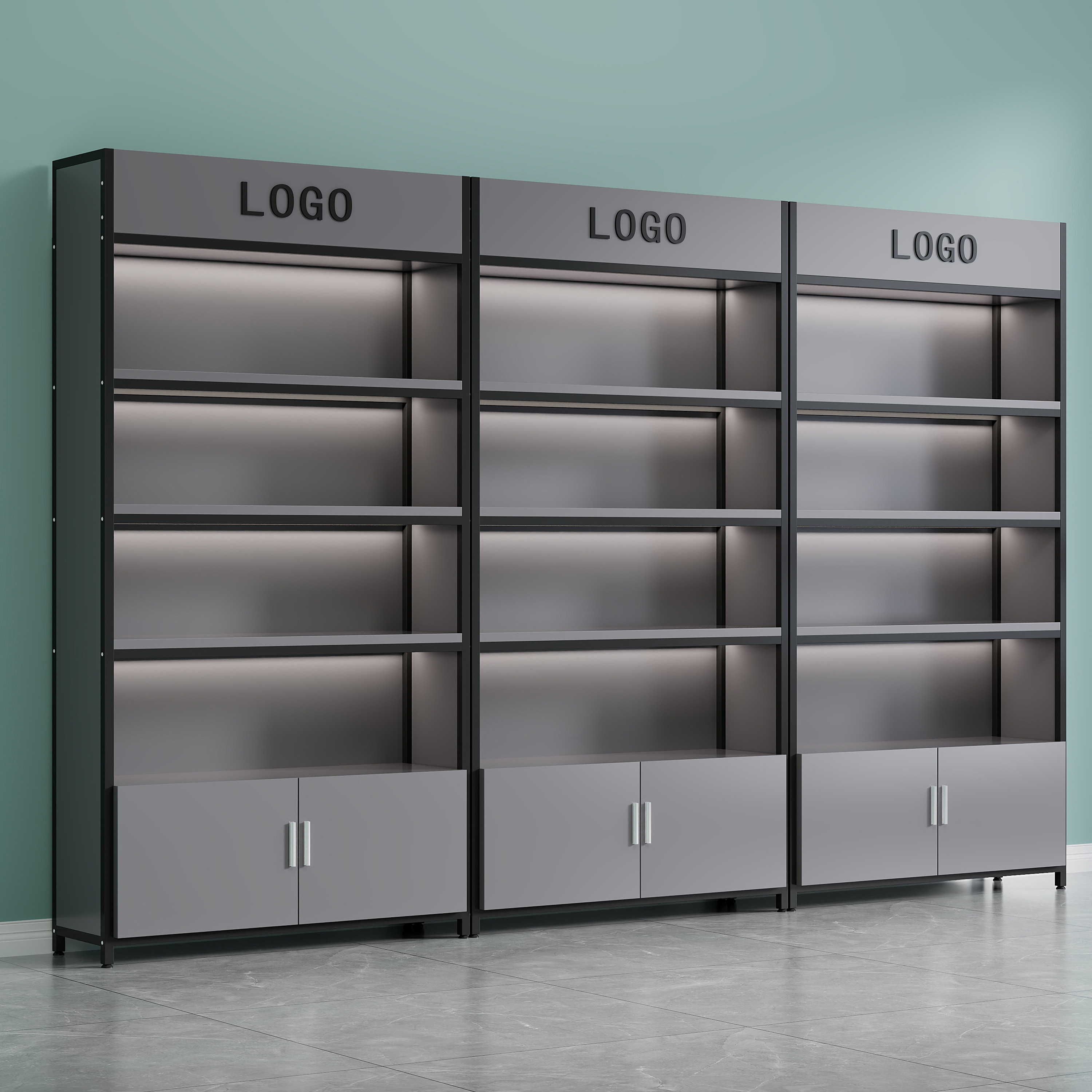 展示柜产品陈列柜货架化妆品精品超市展架样品柜商超组合柜置物架