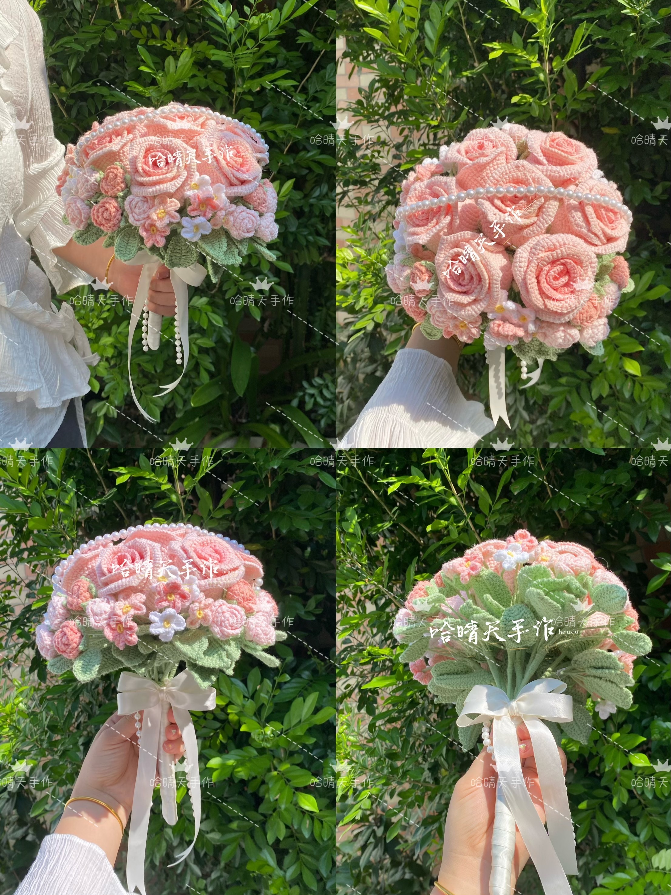 成品钩织韩式手捧花束结婚领证送女友新娘闺蜜拍照毕业生日礼物