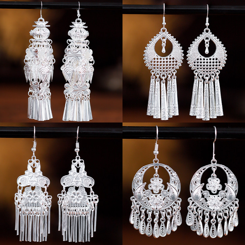 耳饰耳环民族风苗银复古异域设计长款流苏耳坠国风多款苗族侗族,饰品/流行首饰/时尚饰品新,耳环,淘宝优惠券,粉丝福利购,淘宝优惠卷