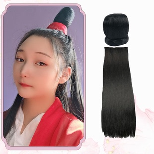古装女扮男装假发髻侠女丸子头美侠公子男士发包假发汉服唐风单头