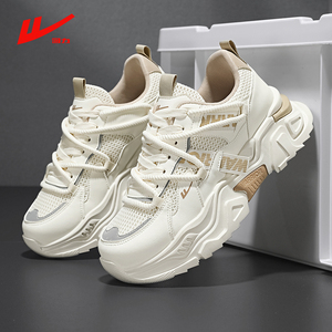 男鞋夏季透气网面运动休闲男士跑步厚底百搭老爹潮鞋男款